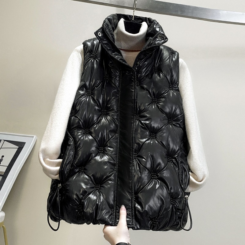 Puffer Vest Padded - Sonbahar Kış Parkaları Kalın Sıcak Pamuklu