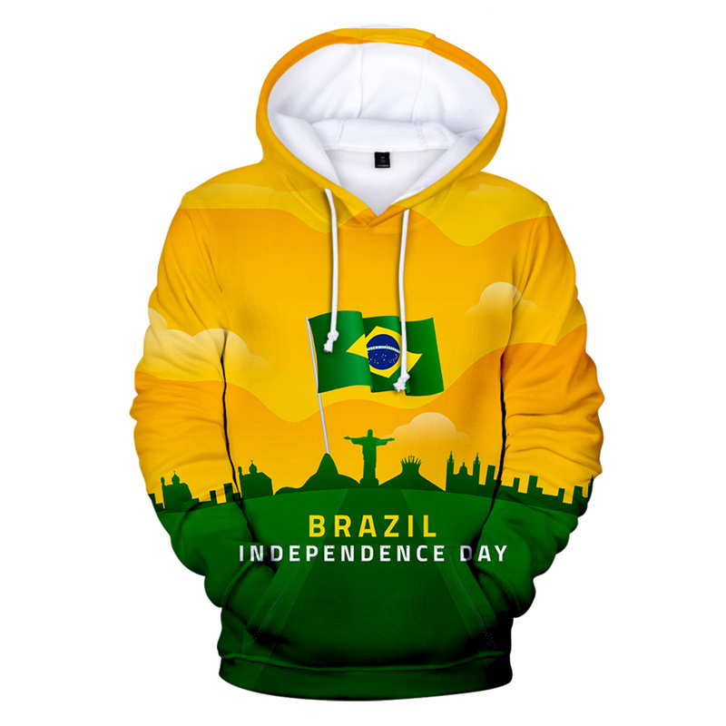 Street Fashion Brazil - Moda brezilya bağımsızlık günü 3D baskılı