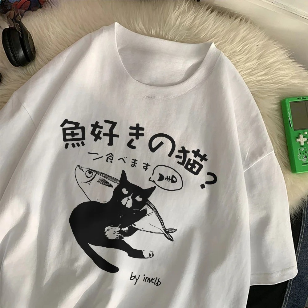 Japanese Street Fashion Female - Moda Kadın Tişörtleri Japon Tarzı Kedi