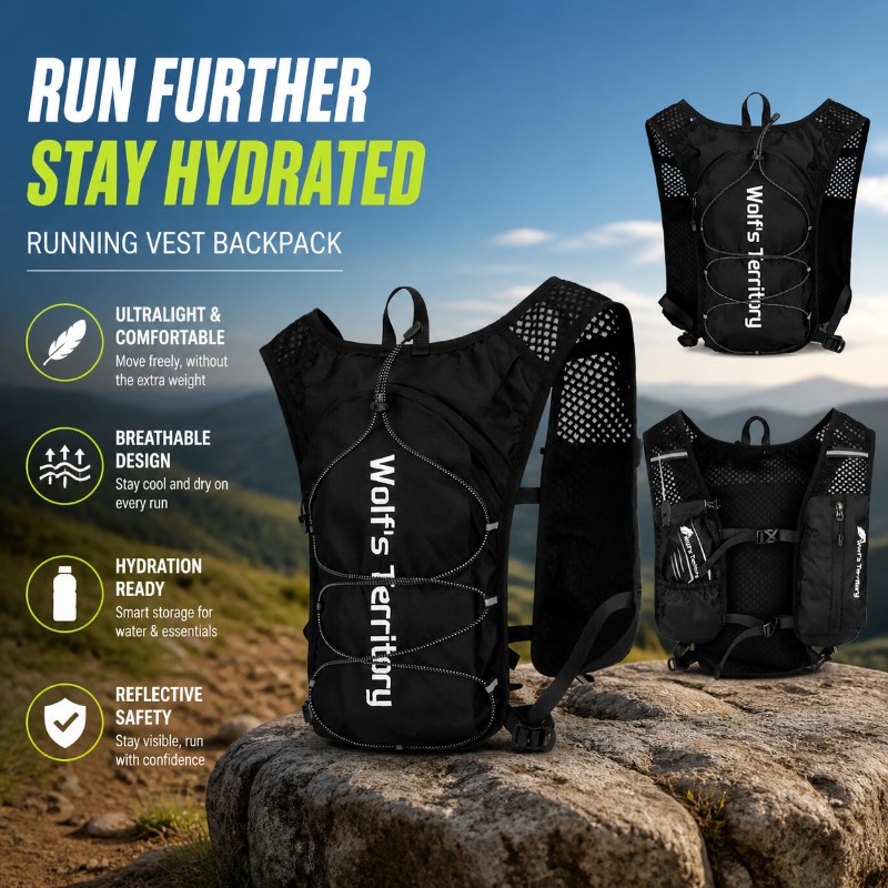 Reflective Jacket Running - Koşu Yeleği Sırt Çantası Maraton Hidrasyon