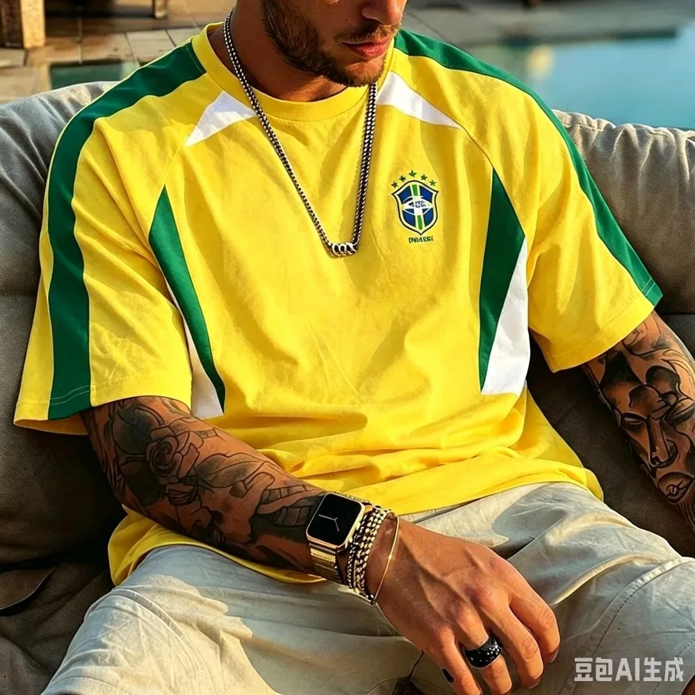 Street Fashion Brazil - Brezilya No.10 Retro Futbol Takımı Erkek