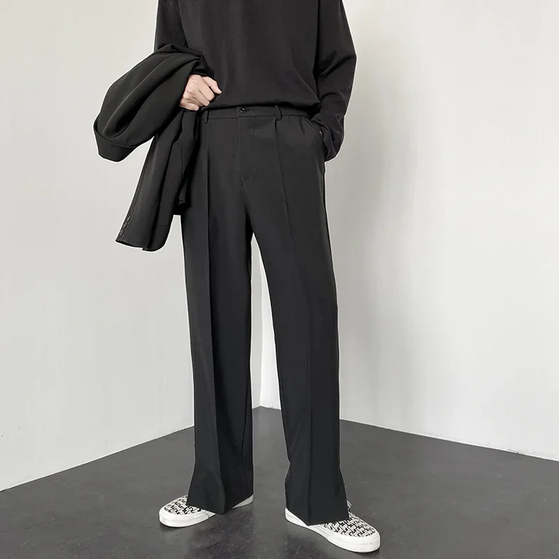 Street Fashion In Korea - Kore Modası Erkek Düz Bol Paça