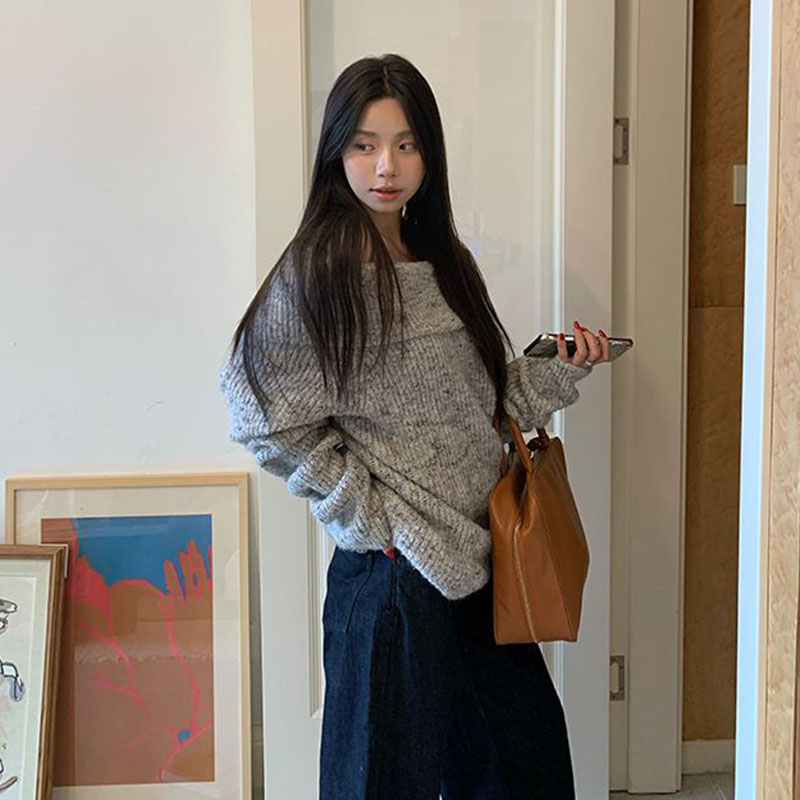 Zarif Kapalı Omuz Slash Boyun  - Street Fashion In Korea incelemesi ve fiyatı