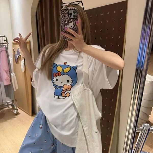 Kısa Kollu Hello Kitty Baskılı - Street Fashion Jersey incelemesi ve fiyatı