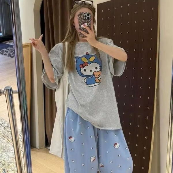 Kısa Kollu Hello Kitty Baskılı - Street Fashion Jersey incelemesi ve fiyatı