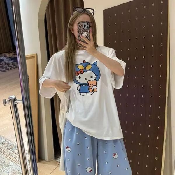 Kısa Kollu Hello Kitty Baskılı - Street Fashion Jersey incelemesi ve fiyatı