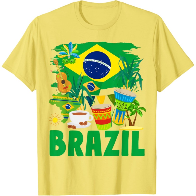 3D Baskılı Brezilya Müzik Tişö - Street Fashion Brazil incelemesi ve fiyatı